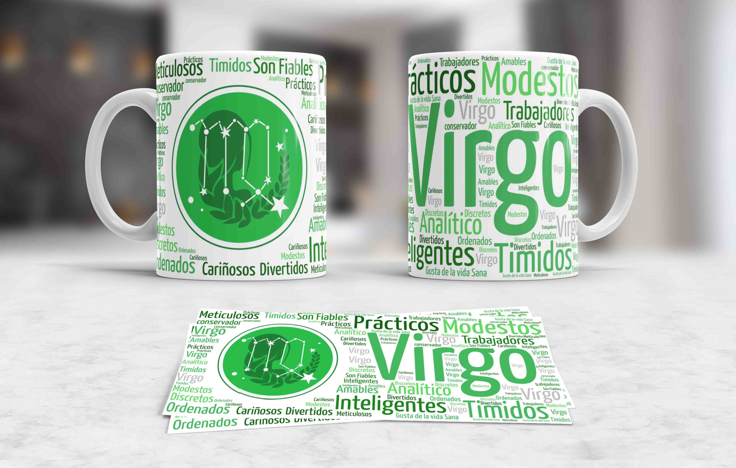 Virgo (1) Tazas Sublimadas con Signos del Zodiaco