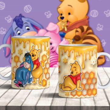 Bienvenido Taza Sublimada 3D Winnie Pooh