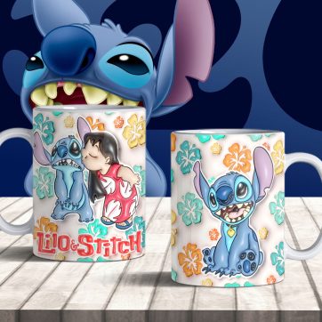 Bienvenido Taza Sublimada 3D Stitch
